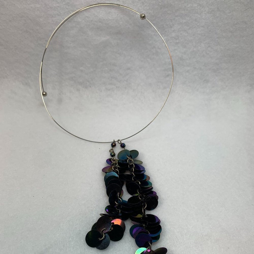 Metallic Midnight Blue Accent Choker